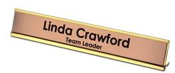 Desk Nameplate - 250 x 50mm - Gold